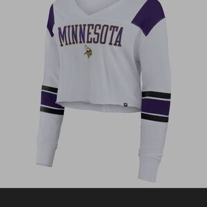 Fanatics White and Purple Minnesota Vikings Long Sleeve Top